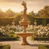Casa Padrino Barock Springbrunnen Beige Ø 152 x H. 330 cm - Prunkvoller Gartenbrunnen