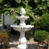 Casa Padrino Barock Springbrunnen Grau Ø 79 x H. 141 cm - Prunkvoller Gartenbrunnen - Gartendeko Brunnen - Barock & Jugendstil Garten Deko Accessoires