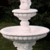 Casa Padrino Barock Springbrunnen Weiß Ø 114 x H. 185 cm - Prunkvoller Gartenbrunnen - Gartendeko Brunnen - Barock Garten Deko Accessoires
