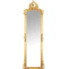 Casa Padrino Barock Standspiegel Gold 55 x H. 175 cm - mit Muschel Bekrönung - Handgefertigter Antik Stil Ganzkörperspiegel - Garderoben Spiegel - Schlafzimmer Spiegel - Barock Möbel