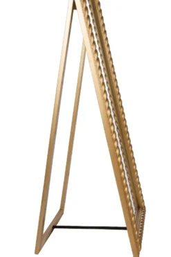 Casa Padrino Barock Standspiegel Gold mit wunderschönem antik-goldenem Kordelrahmen H. 180 cm - Handgefertigt