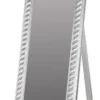 Casa Padrino Barock Standspiegel Silber mit wunderschönem antik-silbernem Kordelrahmen H. 180 cm - Handgefertigt