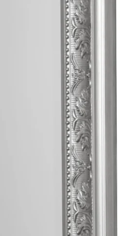 Casa Padrino Barock Standspiegel / Wandspiegel Silber 45 x H. 180 cm - Handgefertigter Spiegel mit Holzrahmen & wunderschönen Verzierungen