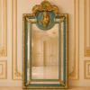 Casa Padrino Barock Standspiegel Gold / Grün 115 x H. 215 cm - Handgefertigter Antik Stil Ganzkörperspiegel - Garderoben Spiegel - Schlafzimmer Spiegel - Barock Möbel