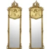Casa Padrino Barock Standspiegel Antik Gold 55 x H. 175 cm - 2er Set - Handgefertigter Antik Stil Ganzkörperspiegel - Garderoben Spiegel - Schlafzimmer Spiegel - Barock Möbel