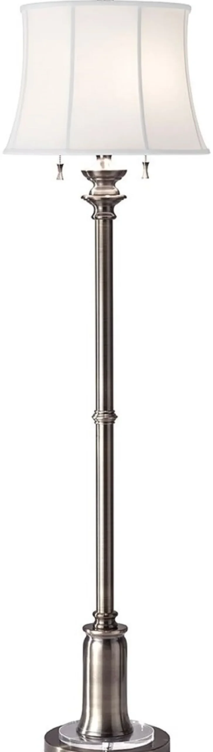 Casa Padrino Barock Stehleuchte Antik Silber / Weiß Ø 43 x H. 157,5 cm - Elegante Stehlampe im Barockstil - Barock Leuchten - Barockstil Stehleuchten - Barock Möbel - Barock Interior