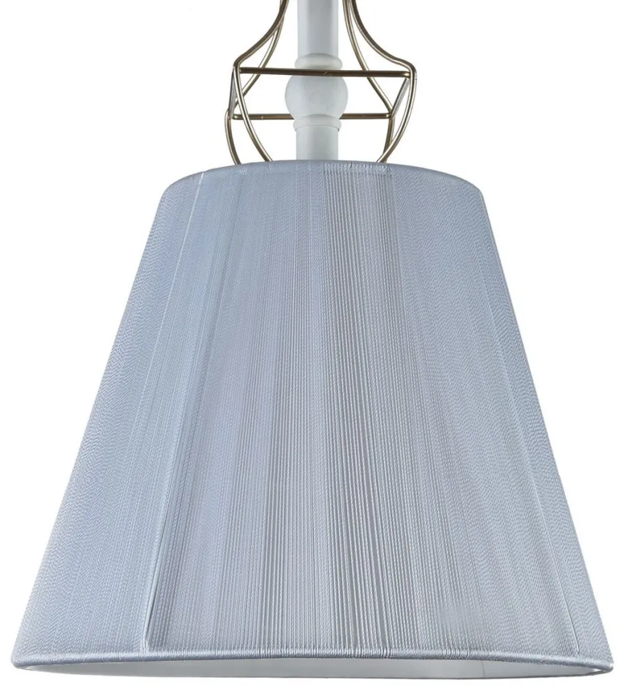 Casa Padrino Barockstil Hängeleuchte mit dekorativer Golddraht Umrahmung, Weiß, Durchmesser 18 cm, Höhe 28 cm