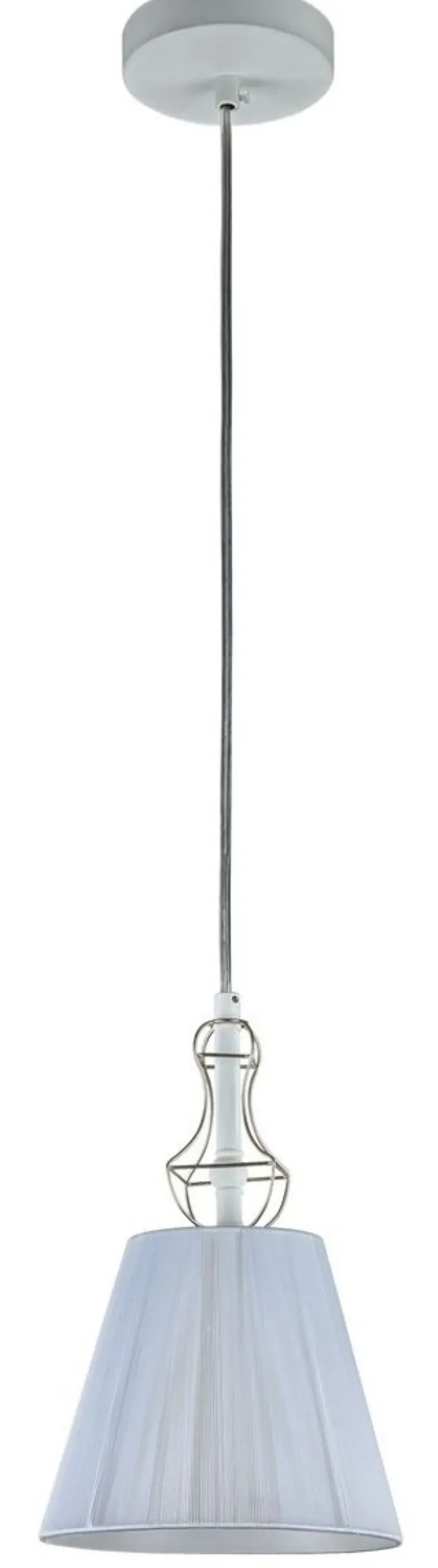 Casa Padrino Barockstil Hängeleuchte mit dekorativer Golddraht Umrahmung, Weiß, Durchmesser 18 cm, Höhe 28 cm