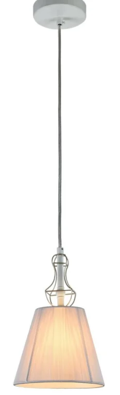 Casa Padrino Barockstil Hängeleuchte mit dekorativer Golddraht Umrahmung, Weiß, Durchmesser 18 cm, Höhe 28 cm