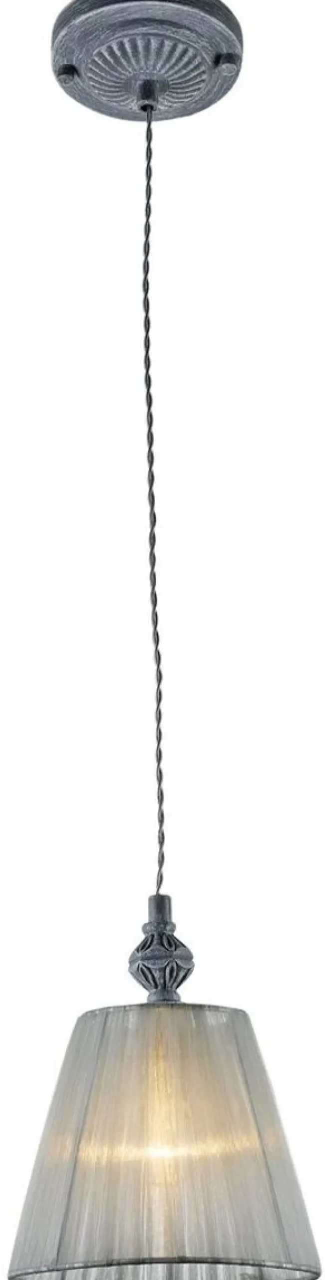 Casa Padrino Barockstil Hängeleuchte Antik Grau Ø 18 x H. 22 cm - Barock Hängelampe in Grau
