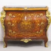 Casa Padrino Barockstil Kommode mit 3 Schubladen und Marmorplatte in braun, gold und schwarz, 120 x 50 x H. 95 cm