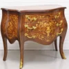 Casa Padrino Barockstil Kommode mit 3 Schubladen braun Intarsien / gold 100 x 50 x H. 80 cm