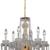Casa Padrino Barockstil Kristall Kronleuchter Messing / Gold 58 x 56 x H. 56 cm - Edel & Prunkvoll