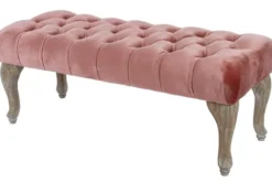 Casa Padrino Barockstil Sitzbank Rosa / Antik Braun 100 x 40 x H. 42 cm - Barockmöbel
