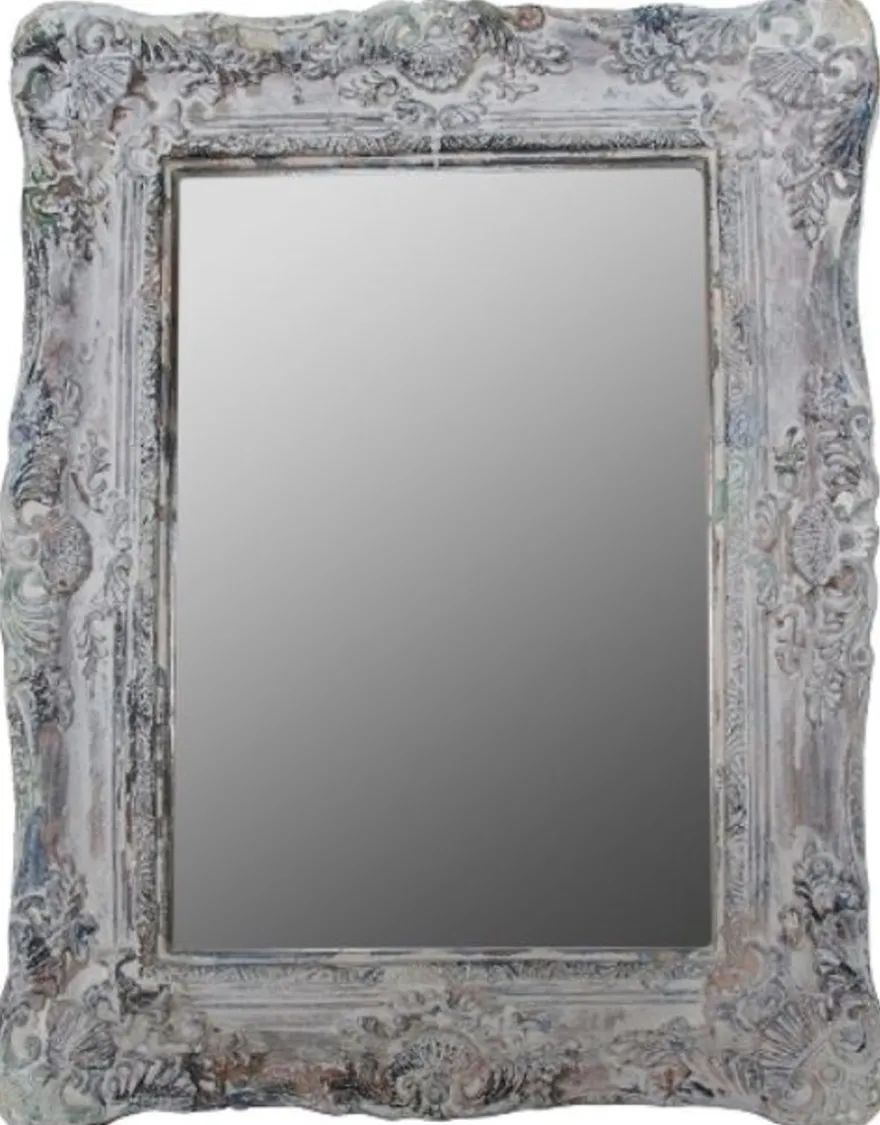 Casa Padrino Barockstil Spiegel / Wandspiegel Antik Grau 42 x H. 54 cm - Barock Möbel