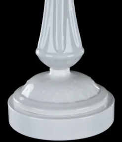 Casa Padrino Barockstil Tischleuchte Hochglanzweiß Ø 23 x H. 48 cm - Jugendstil Möbel