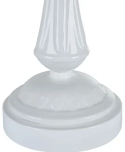 Casa Padrino Barockstil Tischleuchte Hochglanzweiß Ø 23 x H. 48 cm - Jugendstil Möbel