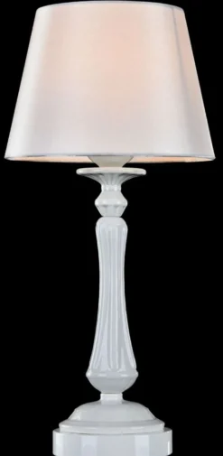 Casa Padrino Barockstil Tischleuchte Hochglanzweiß Ø 23 x H. 48 cm - Jugendstil Möbel