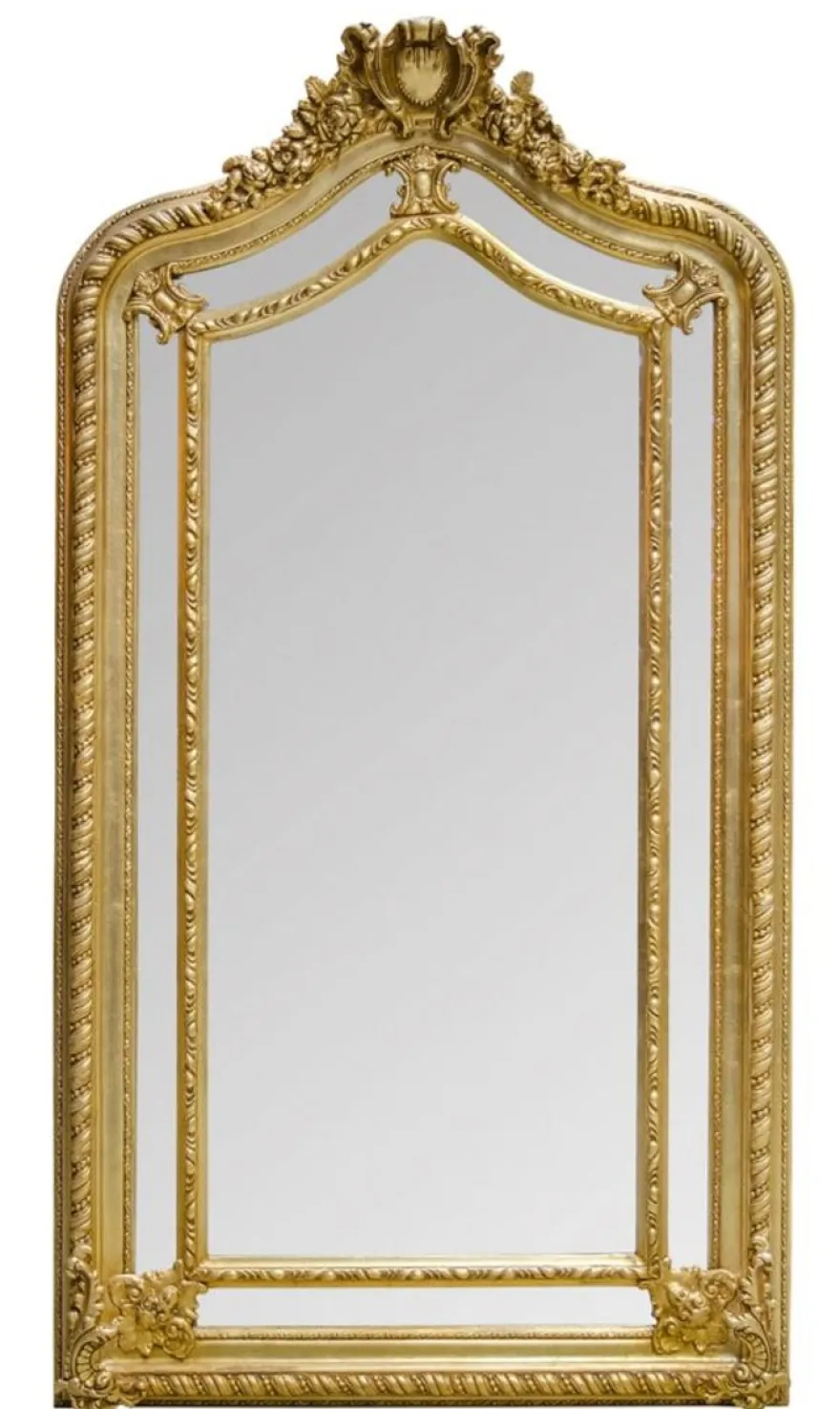 Casa Padrino Barockstil Wandspiegel Gold 108 x H. 200 cm - Edel & Prunkvoll