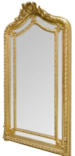 Casa Padrino Barockstil Wandspiegel Gold 108 x H. 200 cm - Edel & Prunkvoll