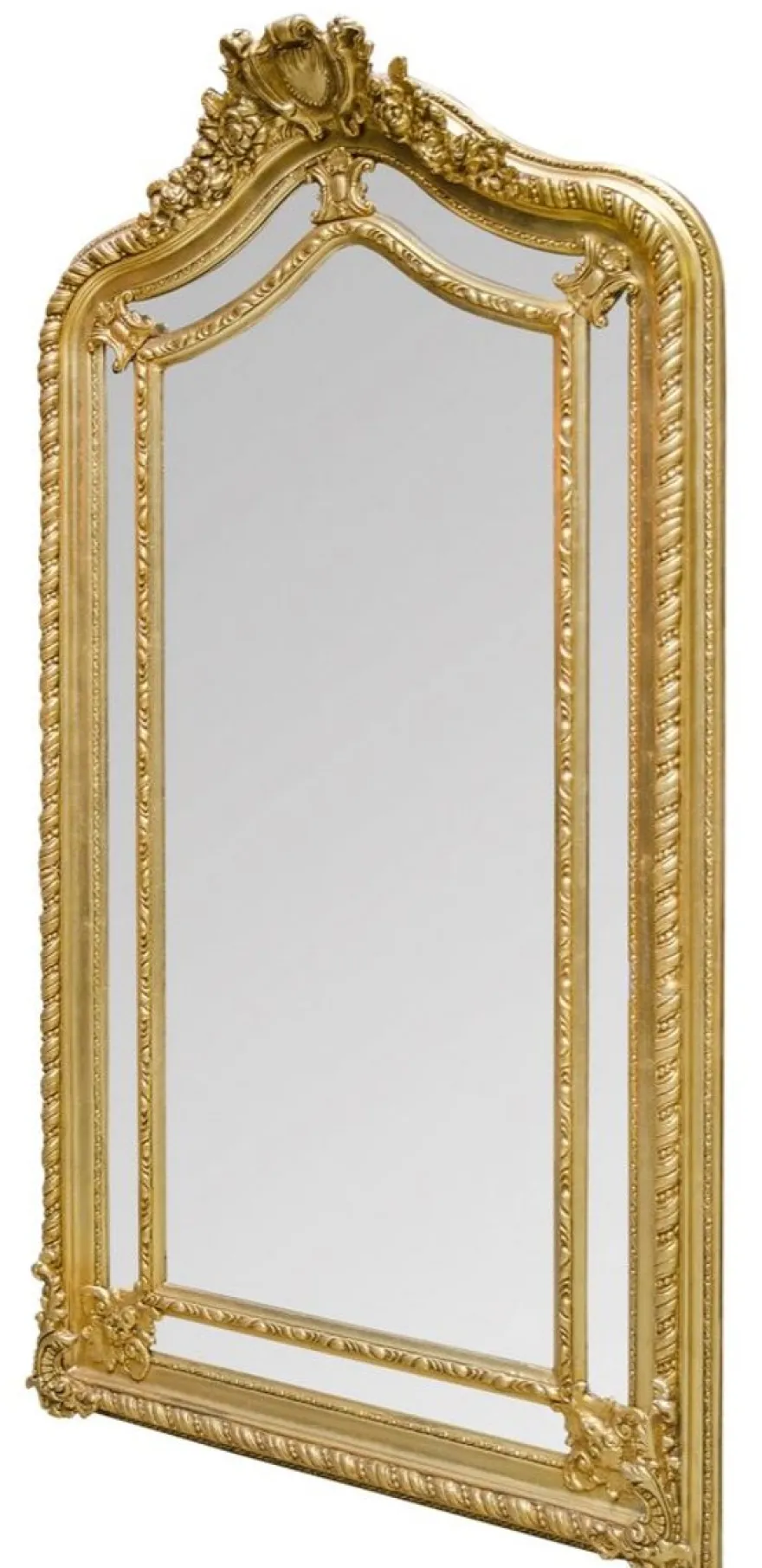 Casa Padrino Barockstil Wandspiegel Gold 108 x H. 200 cm - Edel & Prunkvoll