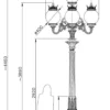 Casa Padrino Barock Straßenlaterne Antik Weiß / Weiß Ø 143 x H. 446 cm