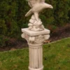 Casa Padrino Barock Säule Beige H. 76 cm - Prunkvolle Gartensäule im Barockstil - Gartendeko Stein Säule - Barock Garten & Terrassen Deko Accessoires
