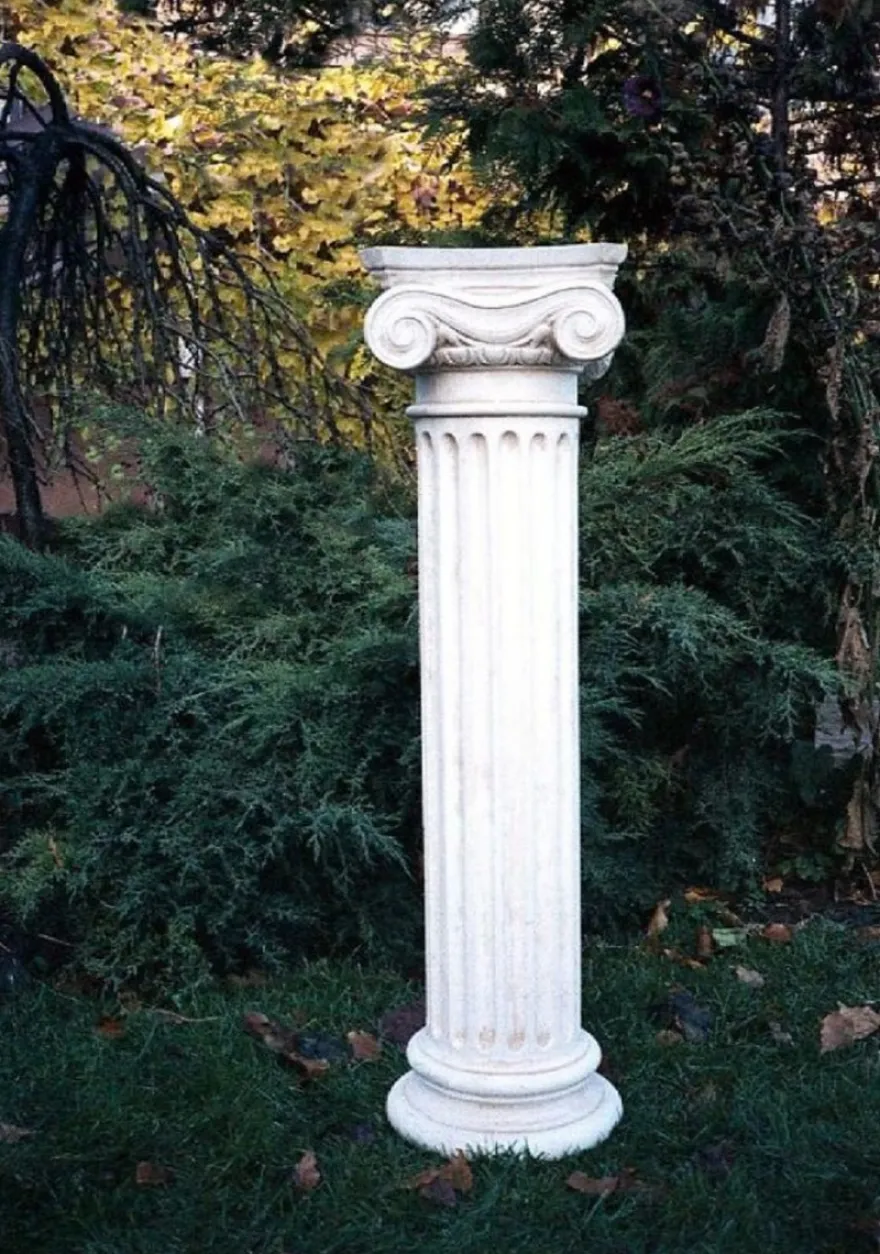 Casa Padrino Barock Säule / Gartensäule Weiß 24 x 24 x H. 90 cm - Gartendeko Accessoires