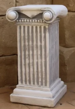 Casa Padrino Barock Säule Grau 37 x 38 x H. 71 cm - Prunkvolle Gartensäule im Barockstil - Gartendeko Stein Säule - Barock Garten & Terrassen Deko Accessoires