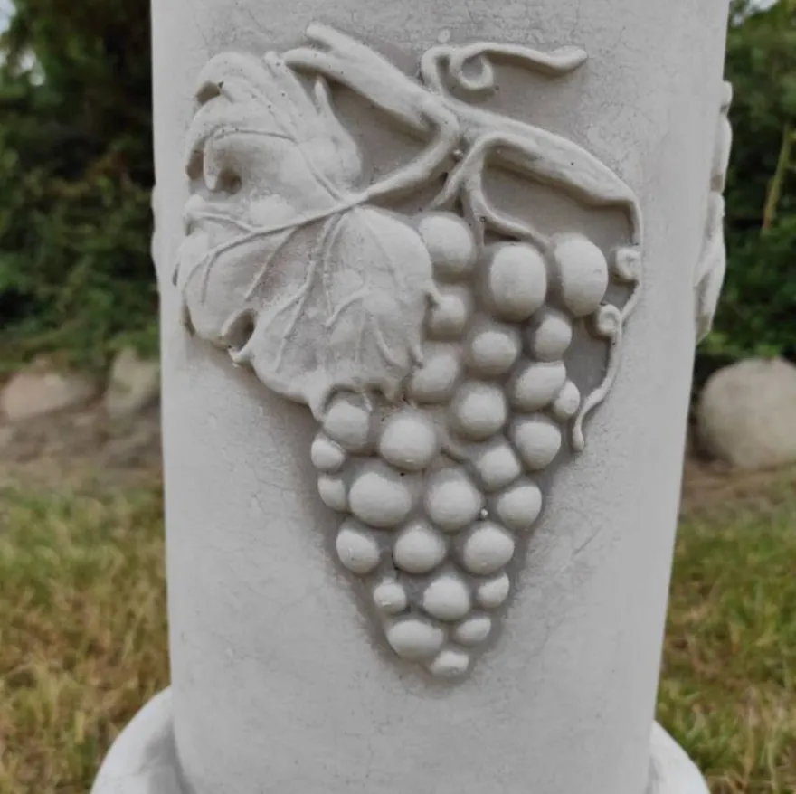 Casa Padrino Barock Säule Grau Ø 30 x H. 51 cm - Prunkvolle Gartensäule im Barockstil - Gartendeko Stein Säule - Barock Garten & Terrassen Deko Accessoires