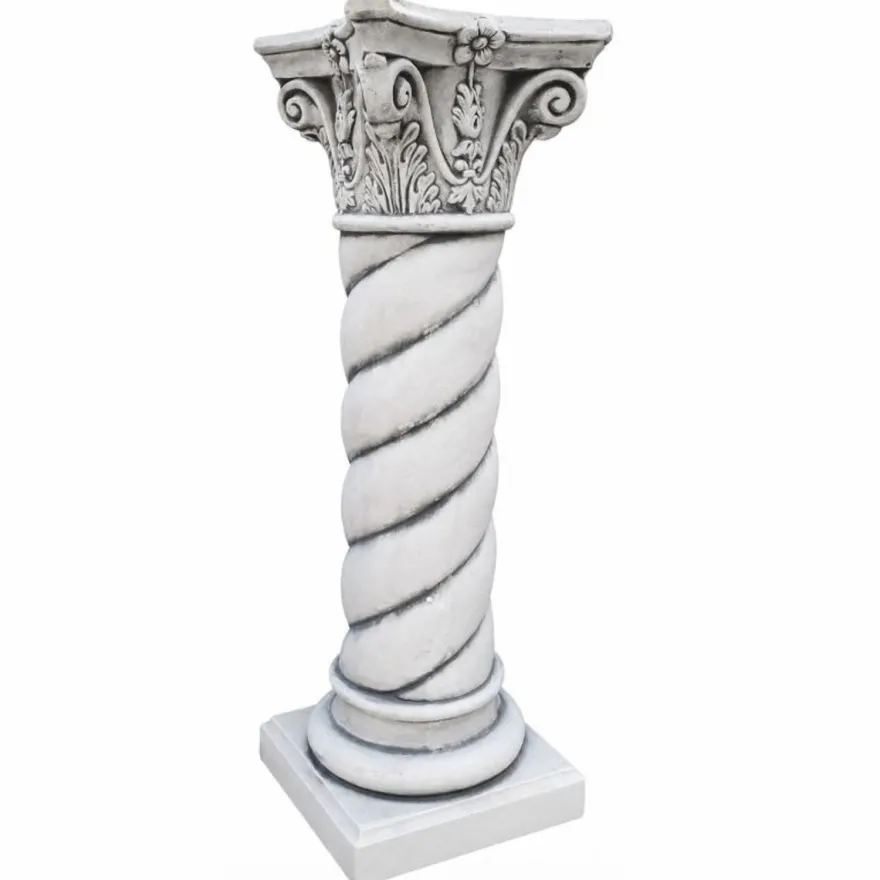 Casa Padrino Barock Säule Grau H. 100 cm - Prunkvolle Barockstil Garten Deko Stein Säule - Garten & Terrassen Deko