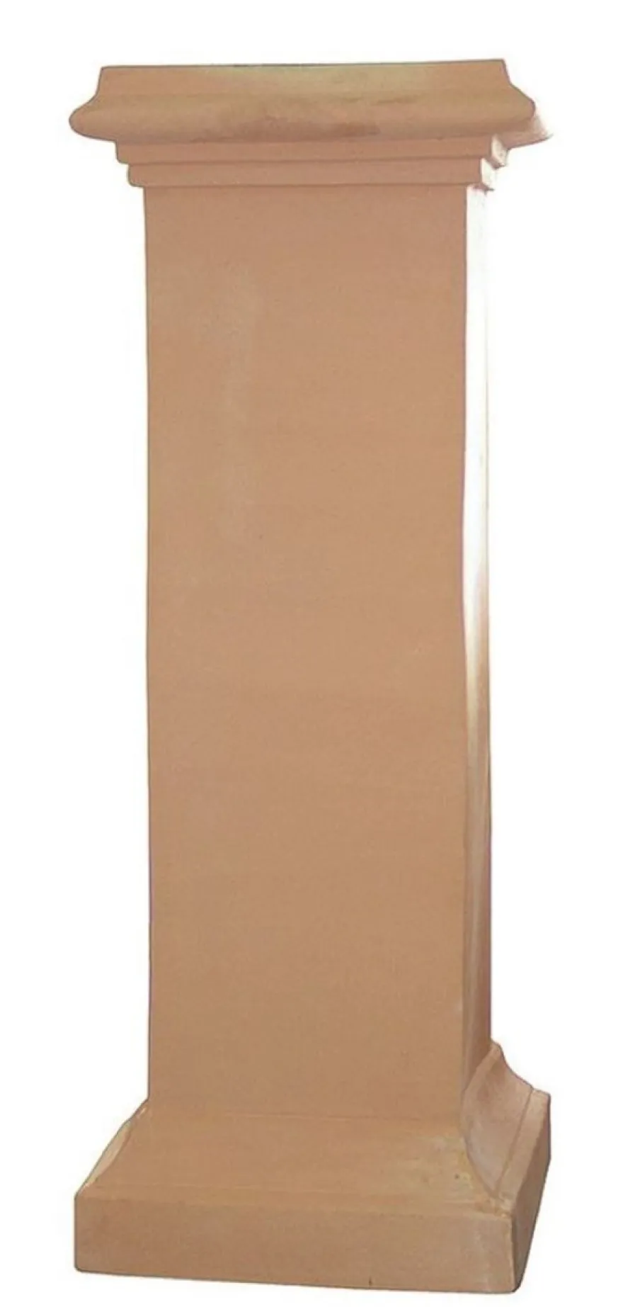 Casa Padrino Barock Säule Terracotta 38 x 38 x H. 65 cm - Handgefertigte Keramik Deko Säule - Barock Garten Terrassen Deko