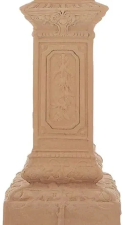 Casa Padrino Barock Säule Terracotta 38 x 37 x H. 83 cm - Handgefertigte Keramik Deko Säule - Barock Garten Terrassen Deko