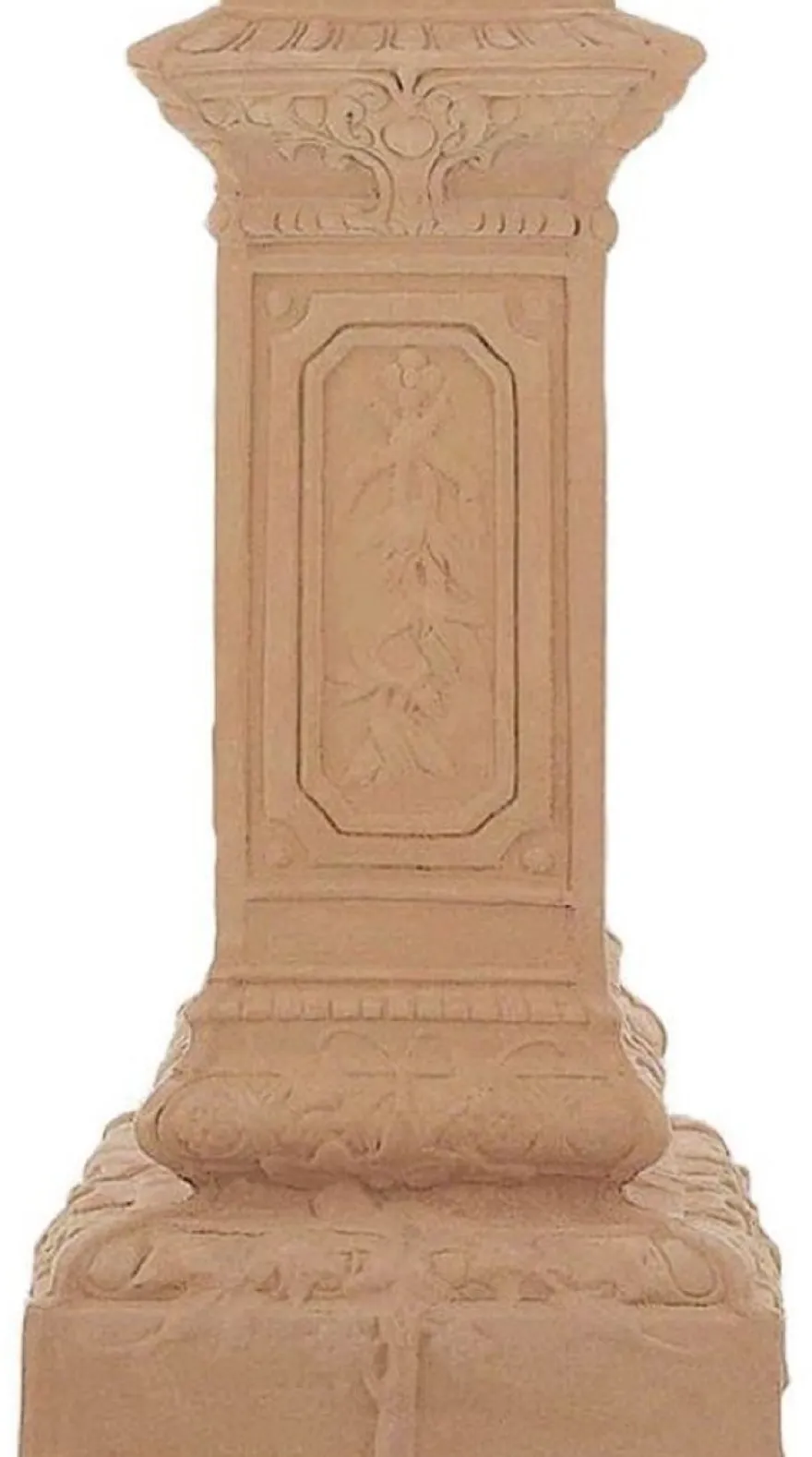 Casa Padrino Barock Säule Terracotta 38 x 37 x H. 83 cm - Handgefertigte Keramik Deko Säule - Barock Garten Terrassen Deko