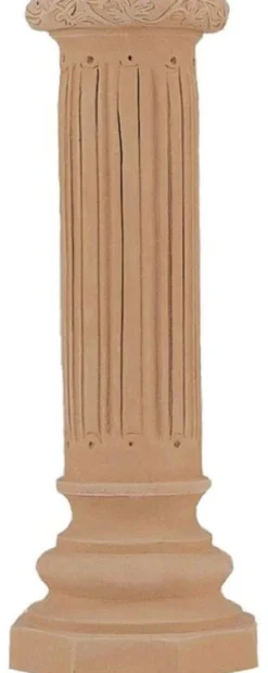 Casa Padrino Barock Säule Terracotta Ø 31 x H. 86 cm - Handgefertigte Keramik Deko Säule - Barock Garten Terrassen Deko