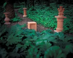 Casa Padrino Barock Säule Terracotta Ø 40 x H. 74 cm - Handgefertigte Keramik Deko Säule - Barock Garten Terrassen Deko