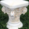 Casa Padrino Barock Säule Weiß / Beige 31 x 19 x H. 41 cm - Prunkvolle Gartensäule im Barockstil