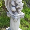 Casa Padrino Barock Säule Weiß / Grau 17 x 17 x H. 32 cm - Prunkvolle Gartensäule im Barockstil - Gartendeko Stein Säule - Barock Garten & Terrassen Deko Accessoires