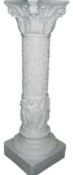 Casa Padrino Barock Säule Weiß 31 x 31 x H. 76,5 cm - Edle Wohnzimmer Deko Säule - Deko Accessoires im Barockstil