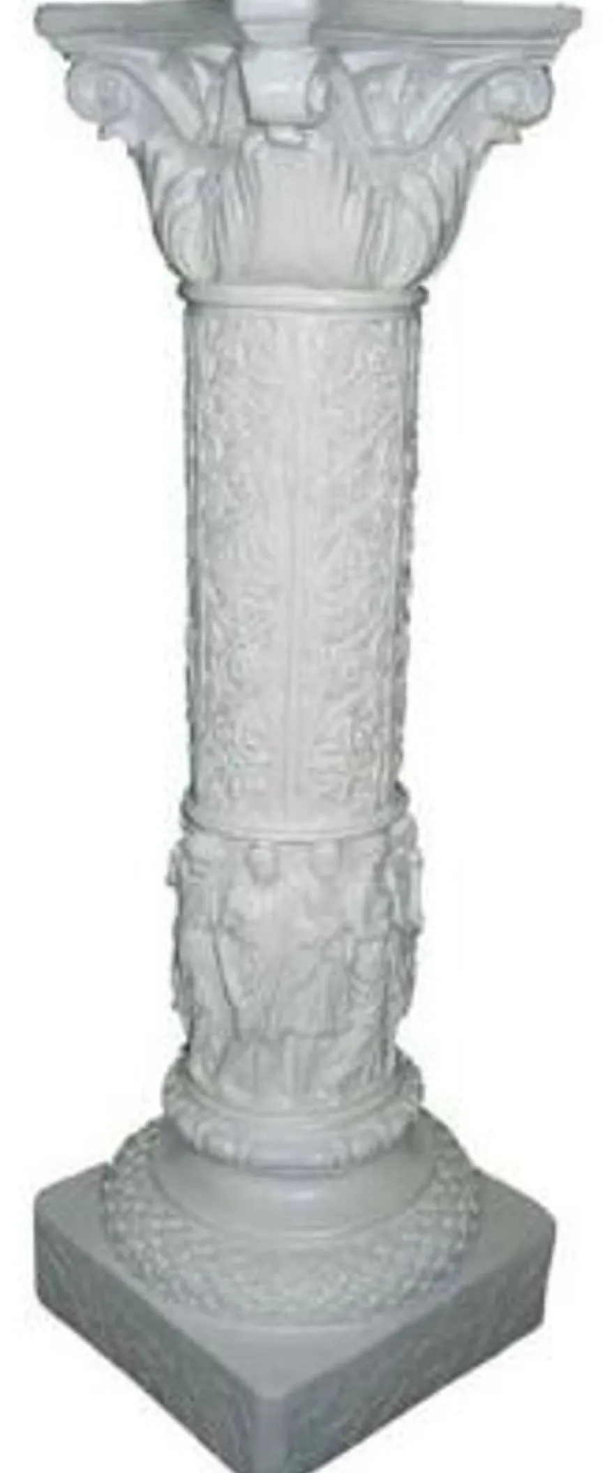 Casa Padrino Barock Säule Weiß 31 x 31 x H. 76,5 cm - Edle Wohnzimmer Deko Säule - Deko Accessoires im Barockstil
