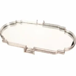 Casa Padrino Barock Tablett Silber 85 cm - Barockstil Gastronomie Accessoires