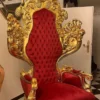 Casa Padrino Barock Thron Sessel mit edler Adler Skulptur Bordeauxrot / Gold - Handgefertigter Königssessel im Barockstil - Prunkvoller Hochzeitssessel - Barock Riesensessel - Barock Möbel