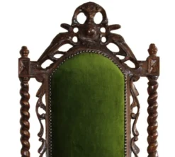 Casa Padrino Barock Thron Sessel Grün / Mahagoni - Barock Möbel Tron Königssessel