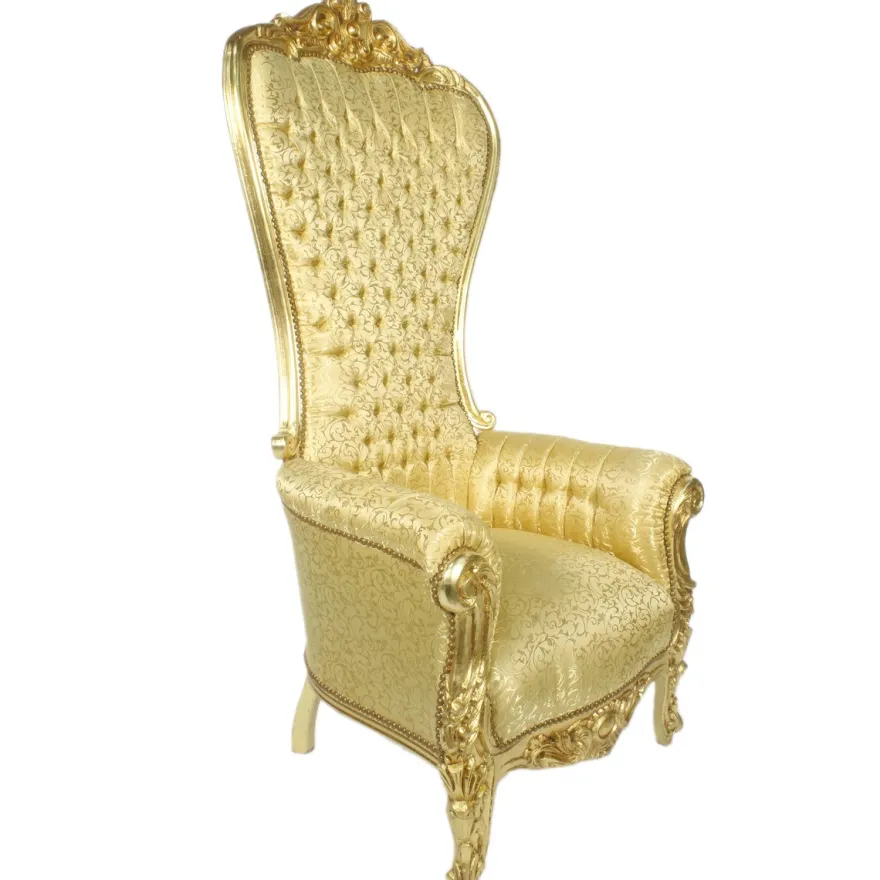 Casa Padrino Barock Thron Sessel Majestic Gold Muster / Gold - Riesensessel -Thron Stuhl Tron