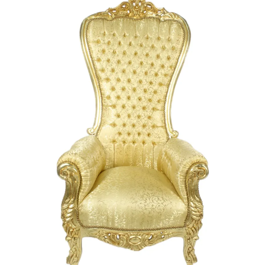 Casa Padrino Barock Thron Sessel Majestic Gold Muster / Gold - Riesensessel -Thron Stuhl Tron