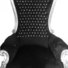 Casa Padrino Barock Thron Sessel Majestic Schwarz/Silber mit Glitzersteinen - Riesensessel - 173 x 104 x 82 cm