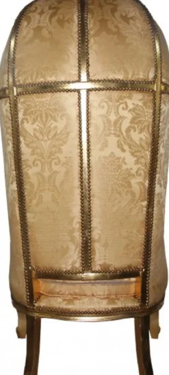 Casa Padrino Barock Thron Sessel Victory Gold mit Barock Muster - Massivholz Luxus Thronstuhl - Höhe 177 cm