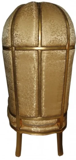 Casa Padrino Barock Thron Sessel Victory Gold Muster / Gold - Massiver Balloon Chair 177 cm Höhe
