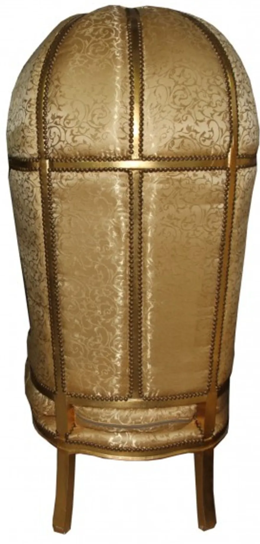 Casa Padrino Barock Thron Sessel Victory Gold Muster / Gold - Massiver Balloon Chair 177 cm Höhe