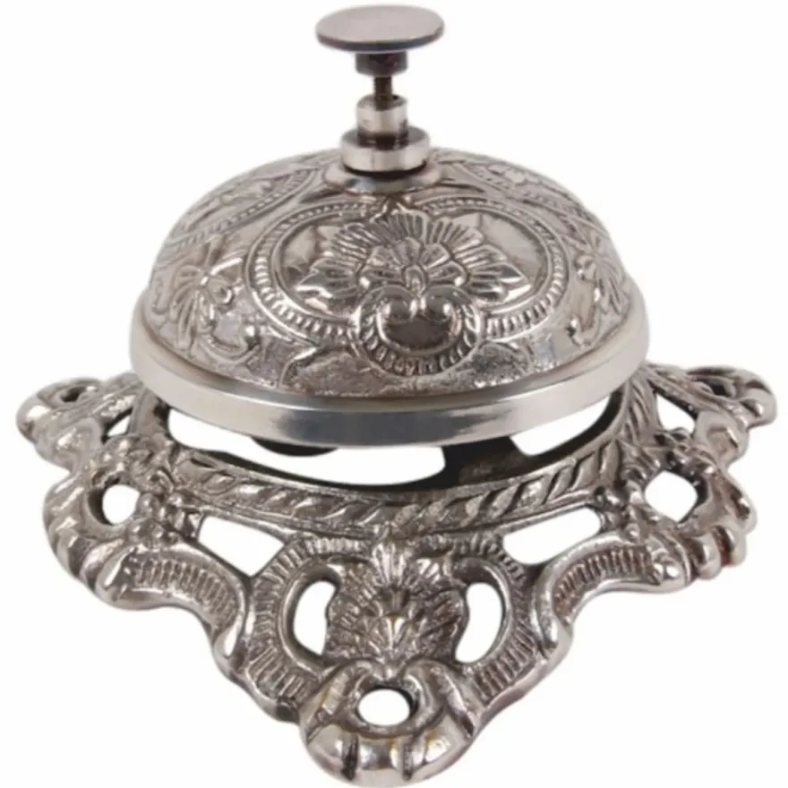 Casa Padrino Barock Tischglocke Silber 13 cm - Hotel & Gastronomie Accessoires